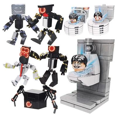 Agaplus Skibidi Tuvalet Bloğu 8 parçalı set, karışık renkler, Kore popüler oyuncakları