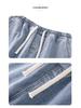 Muxiu Men's Autumn/Winter Loose Straight-Leg Elastic Waist Jeans