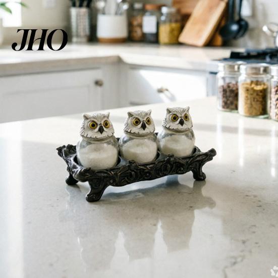 Contenant de stockage pour sachets de thé Pot à épices Pots en verre étanches avec couvercles en forme de chapeau de sorcière/hibou Scellés Contenants étanches à l'humidité pour assaisonnements et aliments secs Décoratifs