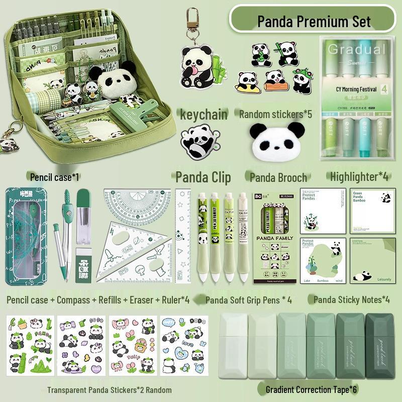 Panda 12-Fächer-Federmäppchen: Super große Schreibtischbox für Jungen & Mädchen - Süß für die Mittelschule