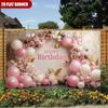 1pc Balloon Rose Birthday Background Banner Suitable for Birthday Celebrations Anniversaries and Room Decoration