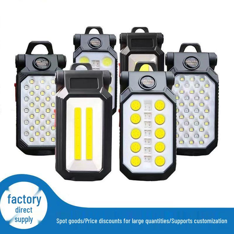 COB LED Work Light: USB Charge, Magnetic Hook, Power Display, Emergency Flashlight