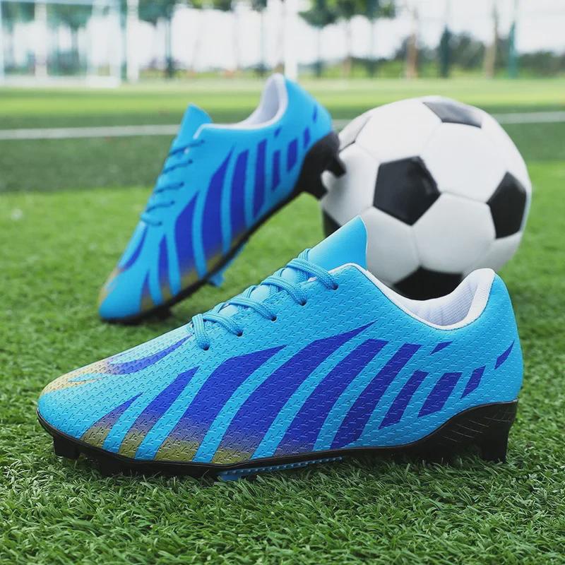 Youth Low-Top Long Spikes Leather Football Shoes