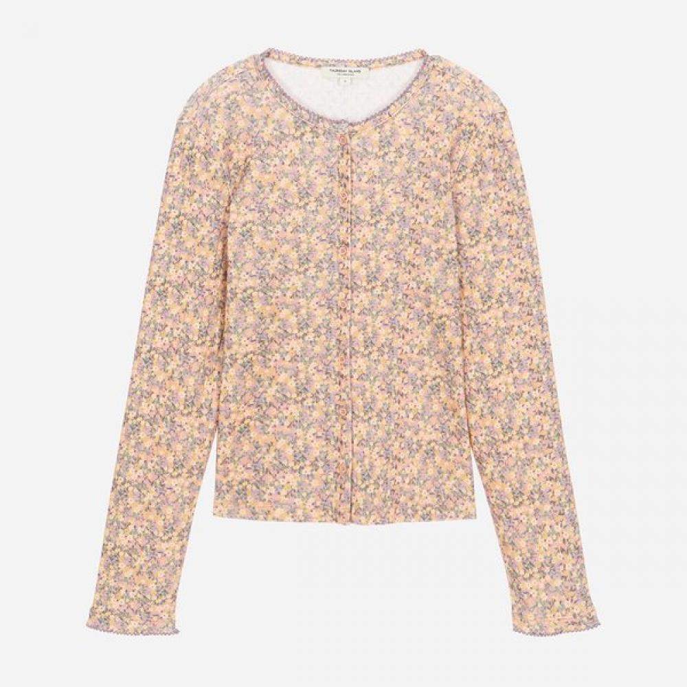 Thursday Island Flower PrinT Embroidered Color Block T shirT T266mTs145w