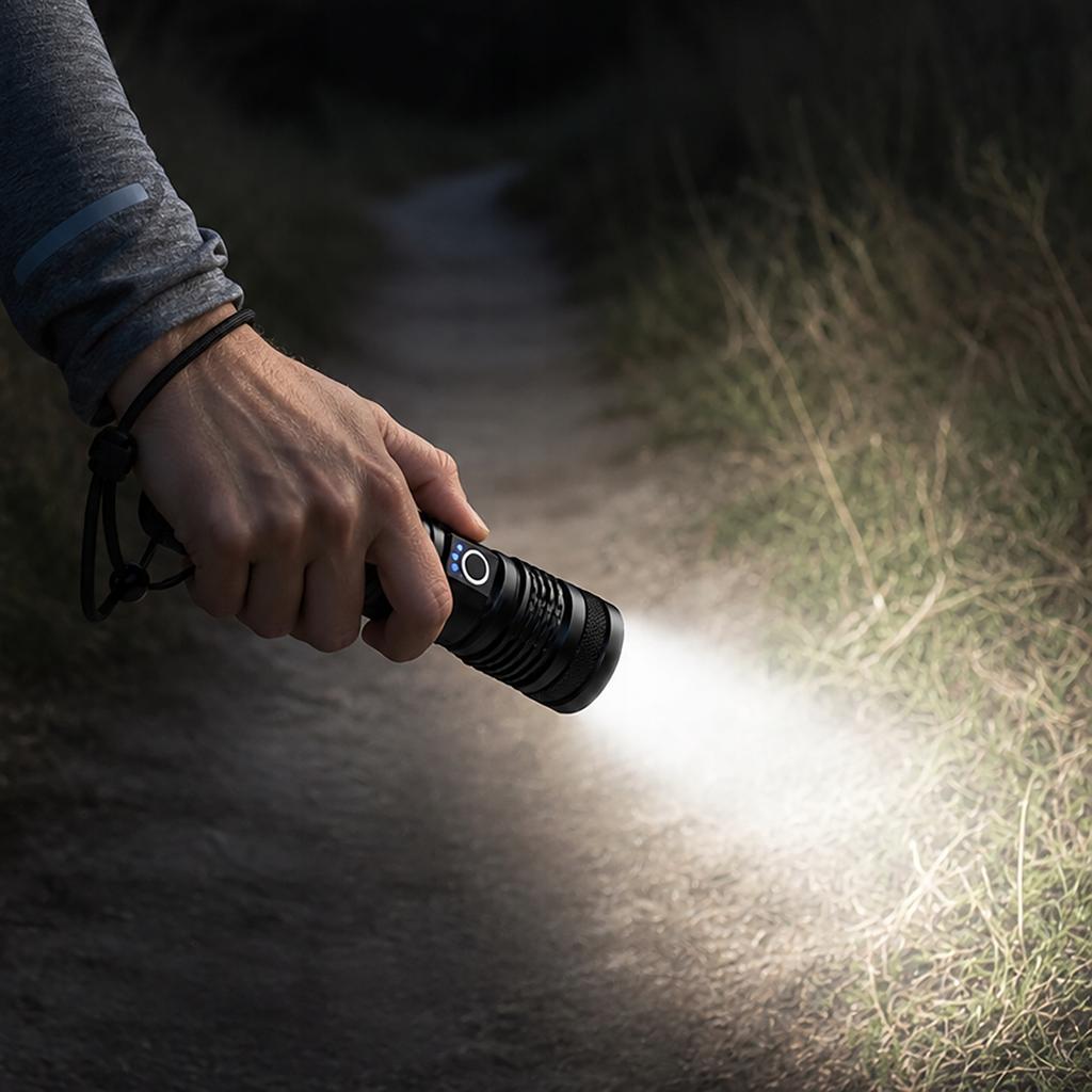 [PACZA] Tactical LED Flashlight with Zoom Function, Rechargeable USB-C D1165