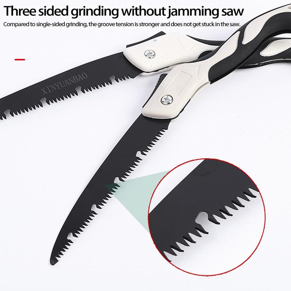 Serra manual dobrável para áreas externas com múltiplas especificações para corte e poda rápida de árvores