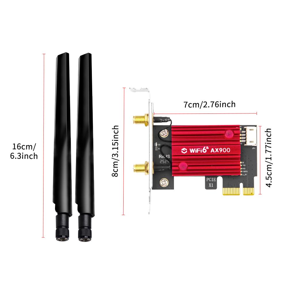 WiFi 6 FV-AX900Pro Wireless Card (8CM Short Bracket) - Bluetooth 5.4, High-Speed Dual-Band WiFi Adapter for PC/Desktop