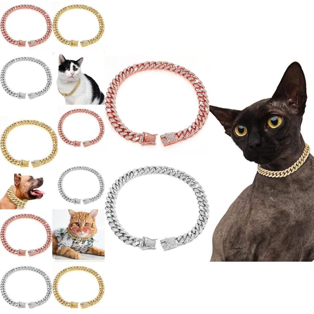 Stylishly Bling Gold Dog Collar Necklace For All Seasons