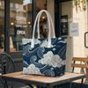 Traditional Cloud Pattern Tote Bag Daily Use Casual Large Capacity Fashion Shoulder Handbag for Women