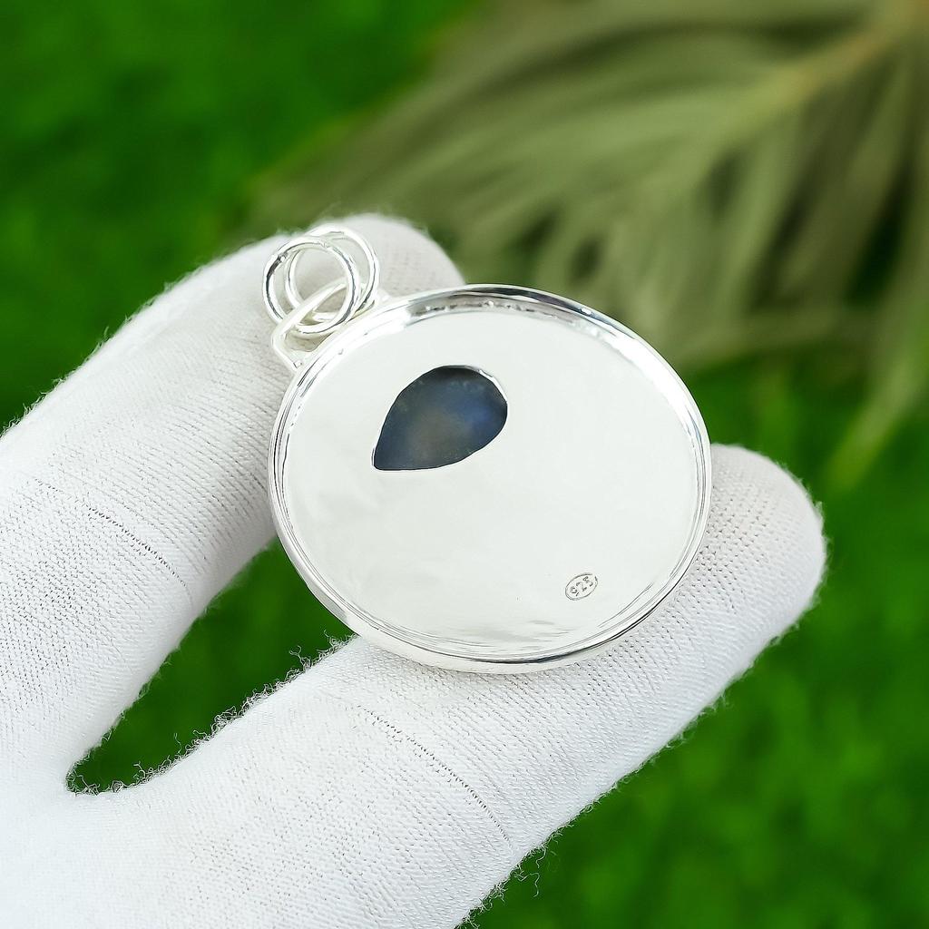 Birthday Gift For Her Natural Hememorphite Druzy Gemstone Pendant 925 Silver