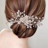 Fashion Crystal Flower Hair Combs Clips Bridal Wedding Hair Accessories for Women Bride Headpiece Hairpins Bridesmaid Jewelry