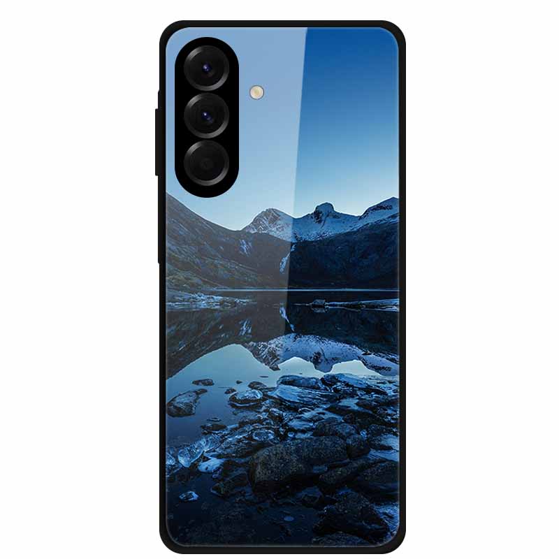 Tempered Glass Phone Case For Samsung Galaxy S24 FE Case Hard PC Back Cover Shell for Galaxy S24FE S 24 FE 5G Hard Covers Flower