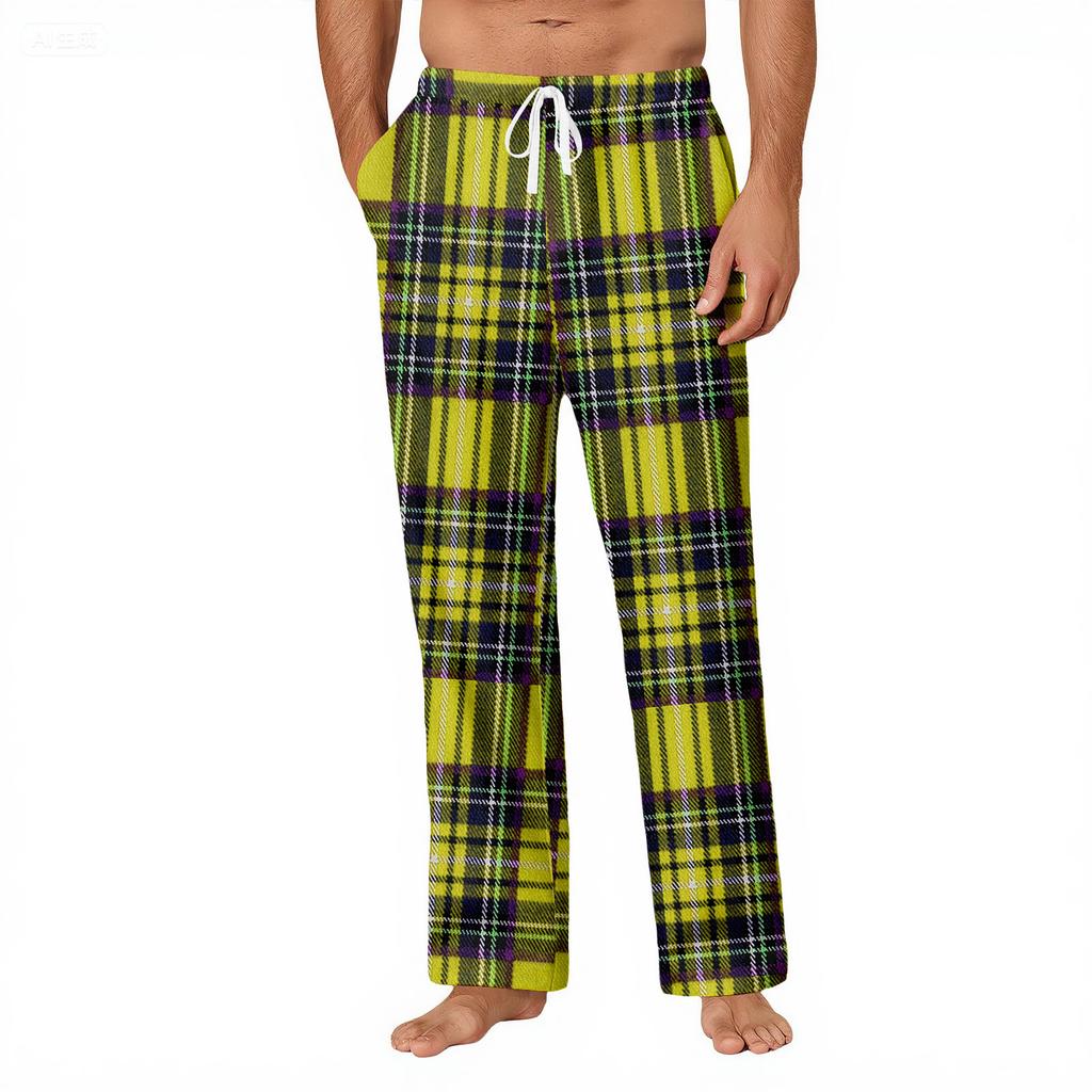 Herren Gestreift Kariert Druck Tasche Lässige Hose Zuhause Pyjamahose