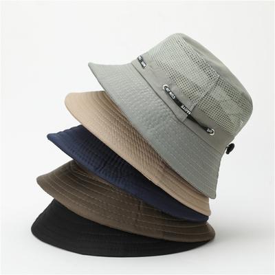 Summer Men Breathable Sun Hat Outdoor Traveling Fishing Hiking Hat Sunscreen Fisherman Bucket Hats Wide Brim Male Cap Uv Protect