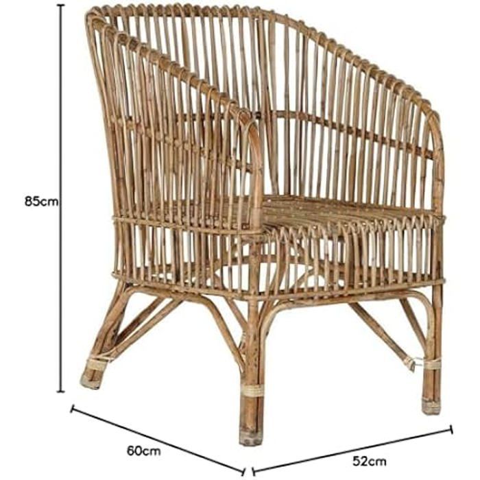 Chaise de Jardin - DKD Home Decor - Rotin - Multicolore - 1 Place - 85 x 60 x 52 cm