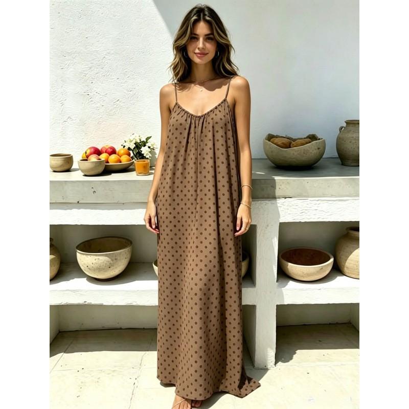 Long Backless Sleeveless Wrap Dress Women 2026 Loose Fit Casual Beach Vacation