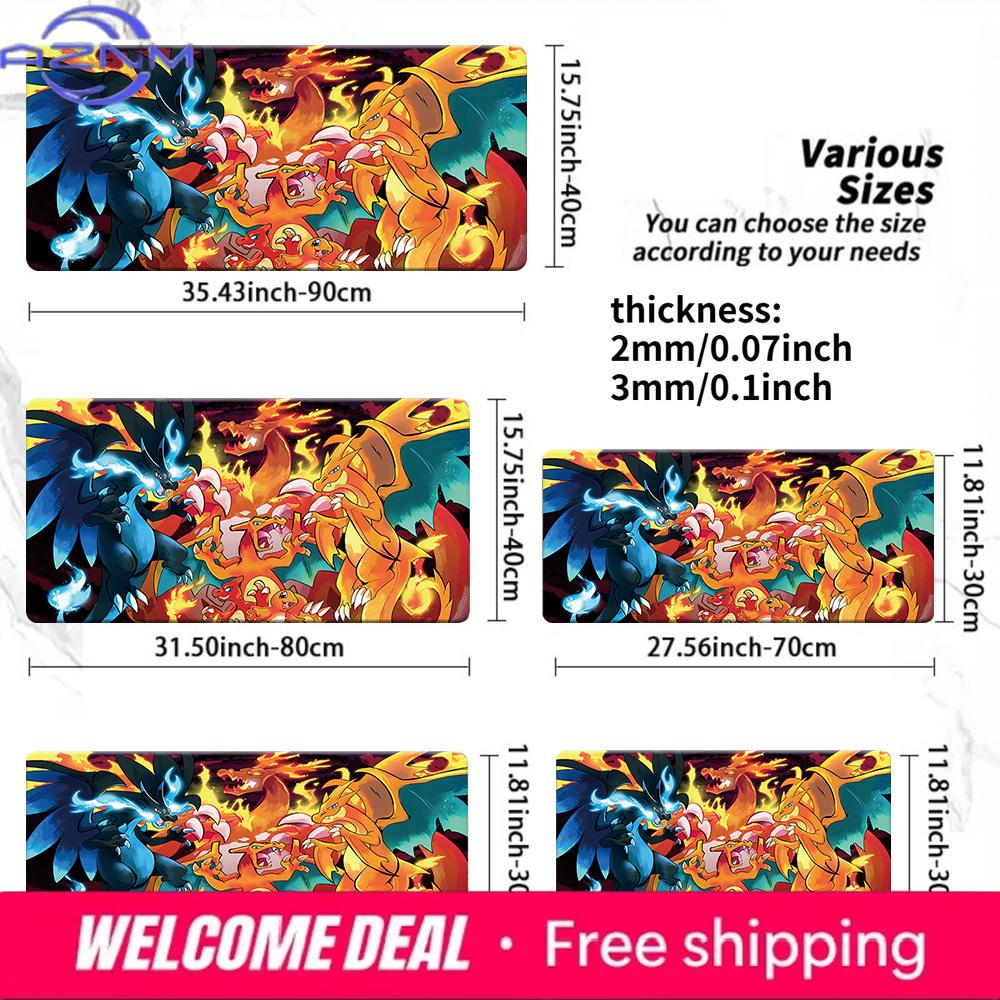 Epic Charizard Evolution Battle Gaming Mouse Pad NonSlip Desk Mat 30x80x0.2cm
