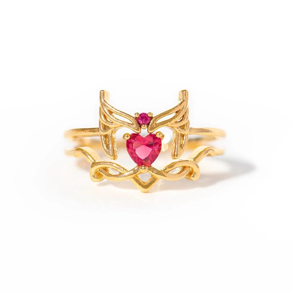 New Cute Colorful Zircon Flower Ring For Women Girl Fashion Vintage Zircon Adjustable Rings Jewelry Gift