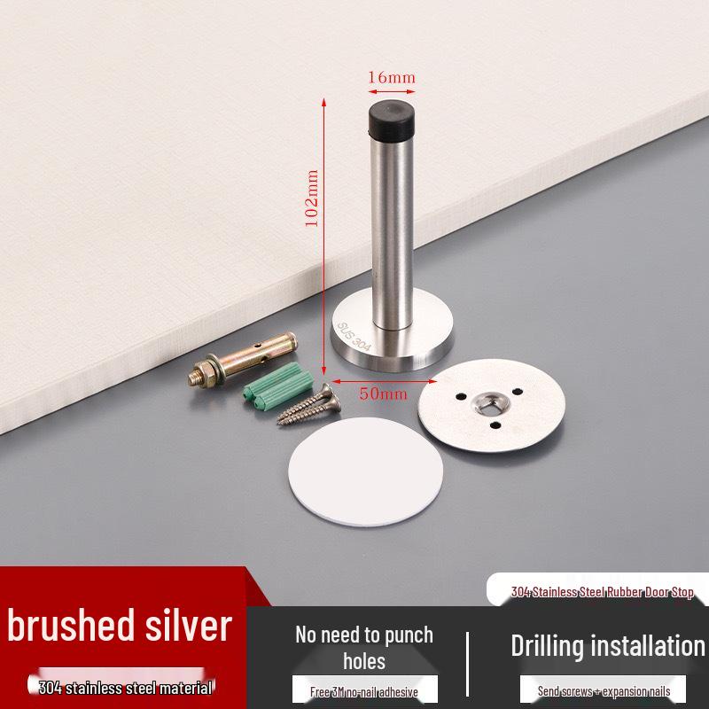 Thickened Stainless Steel Silent Door Stopper with Hydraulic Buffer