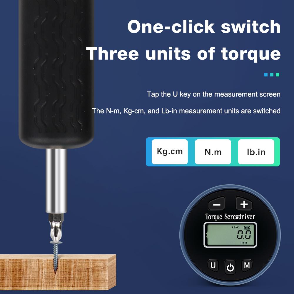 1.2-12N.m  Preset Torque Screwdriver LCD Display Torque Driver Adjustable Torque Wrench Bike Car Repair Tool with 10 Batch Heads