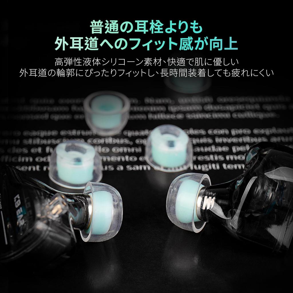 Yinyoo KBEAR KT02 Earbuds (1 Pair Each in XSSML Sizes) - Premium LSR Material for a Comfortable Fit, Enhanced Bass, High Sound Isolation, Improved