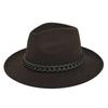 British retro jazz hat easiest for match chain hat women's large brim woolen hat felt hat imitation sheep hat flat brim hat no