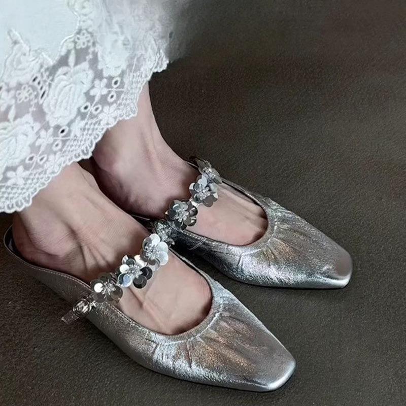 New Style of Women's Shoes Half-slipper Shoes Thick-heeled Sandals and Slippers