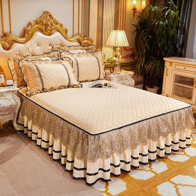 Faldón de Cama de Lujo Terciopelo de Cristal Colcha Doble Encaje Ropa de Cama Bordado Funda de Cama Juego de Ropa de Cama Tamaño Queen King Decoración de Cama