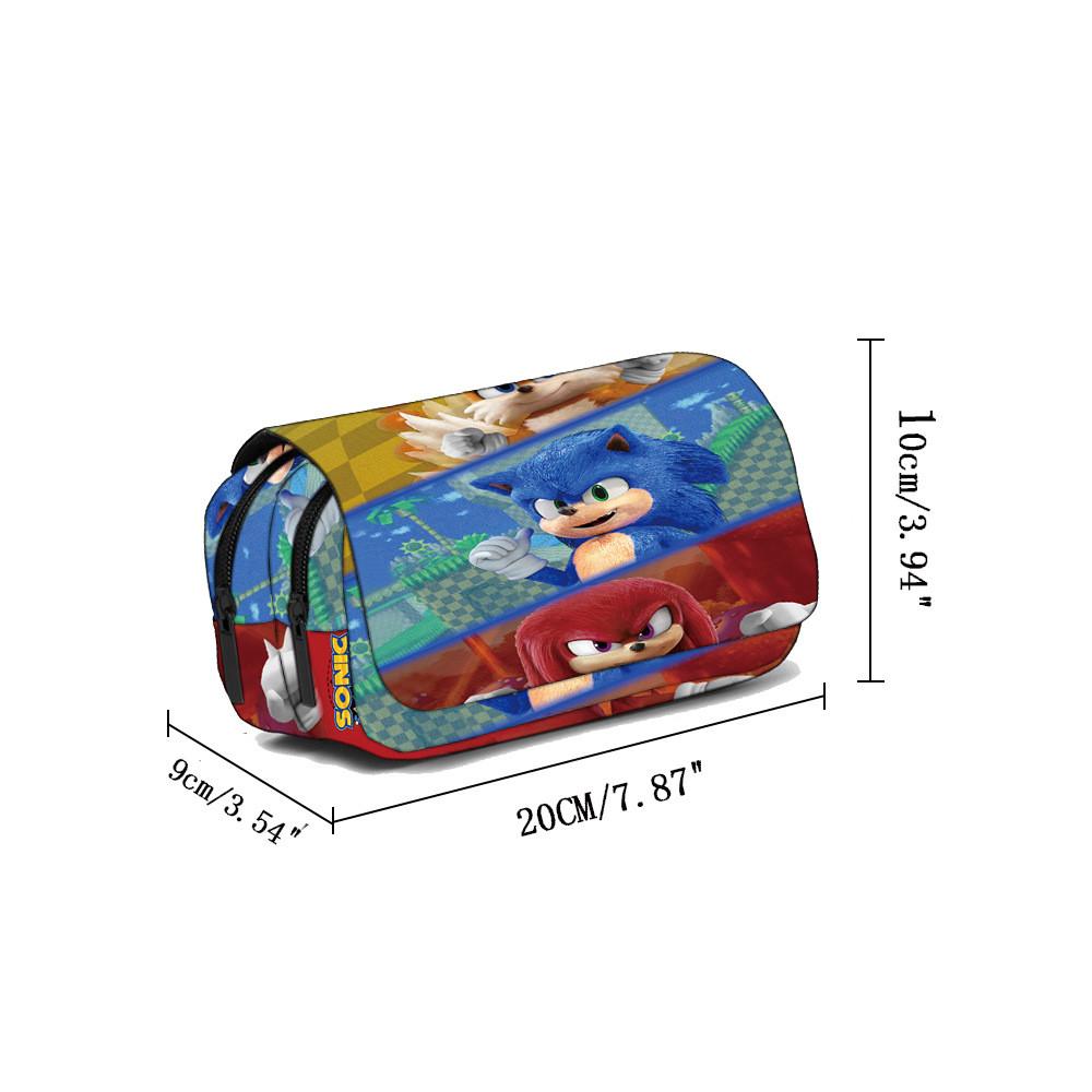Sonic The Hedgehog Dubbellagers Pennskrin Med Polyestermaterial För Skolbarn