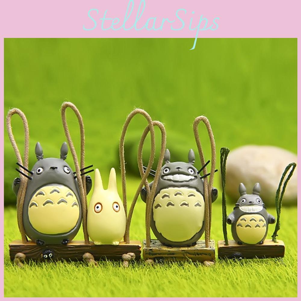 Totoro Swing Cat Mini Resin Model For Home Decor And Gift Giving