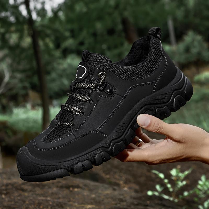 Fashion Men's Shoes High Quality Classic Men Hiking Shoes Genuine Leather Men Casual Shoes Lace-Up Men's Comfortable Walking Footwear
