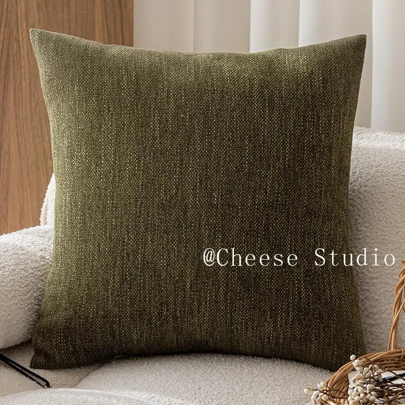 45×45 French Medieval Style Pillowcase Black Border Retro Green Cushion Cover American Style Living Room Sofa Decor Pillow Cover