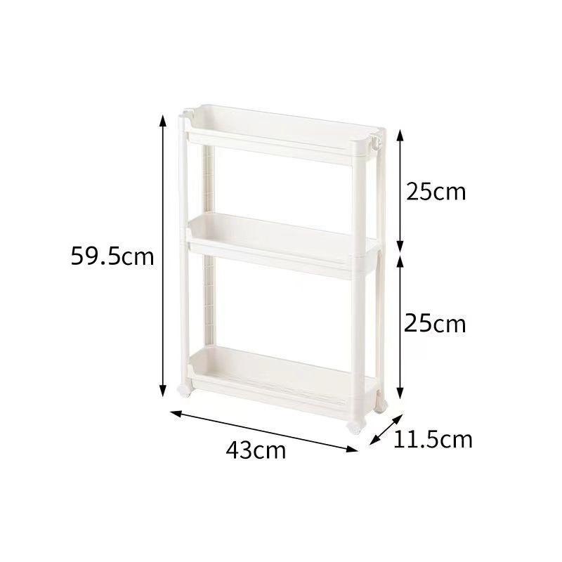 Schmaler Lücken-Aufbewahrungsständer Schlanker Türseiten-Organizer Mehrstufig Badezimmer Küche Freistehend Platzsparend Lückenregal 59.5*43*11.5cm