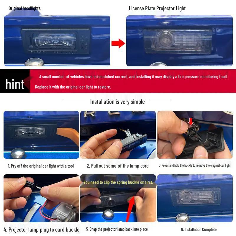BMW License Plate Projection Lights: Compatible with 1, 3, 4, 5 Series, X1, iX3, X5, M3, M4 - Welcome Atmosphere Upgrade.