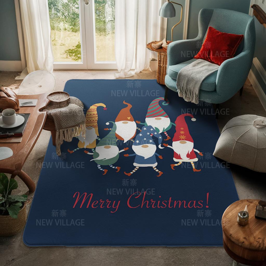 House Entrance Carpet Home Door Mat Living Room Bath Foot Bathroom Non-slip Water Absorption Rugs Bath Merry Christmas Winter