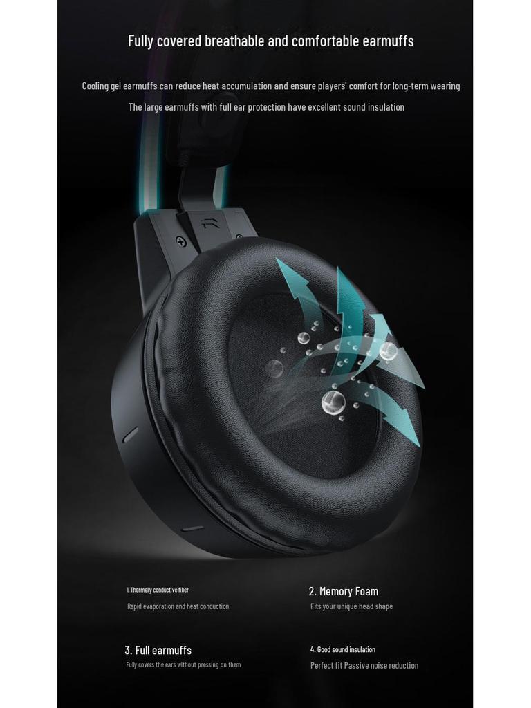 Słuchawki gamingowe X15Pro: Redukcja szumów, Świecąca opaska na głowę, Urocze kocie uszy dla e-sportu.