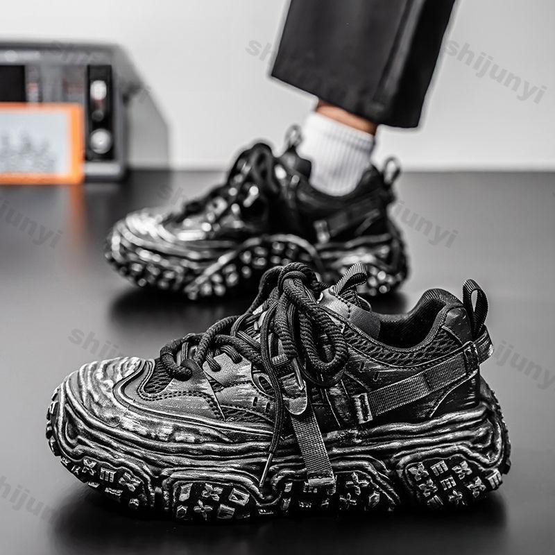Fashion Men's Casual Sneakers 2025 New High Quality Platform Thick Soled Height Increasing Breathable Running Shoes Zapatos Para Hombres