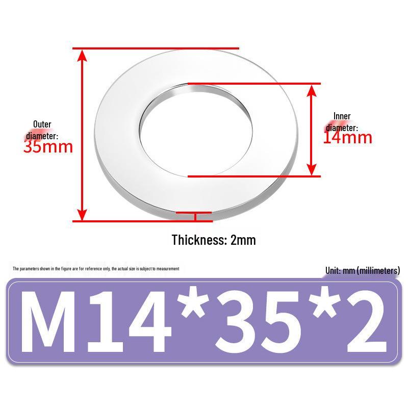 Jin Juntai Thick & Thin Stainless Steel Flat Washer, Round M10-M36