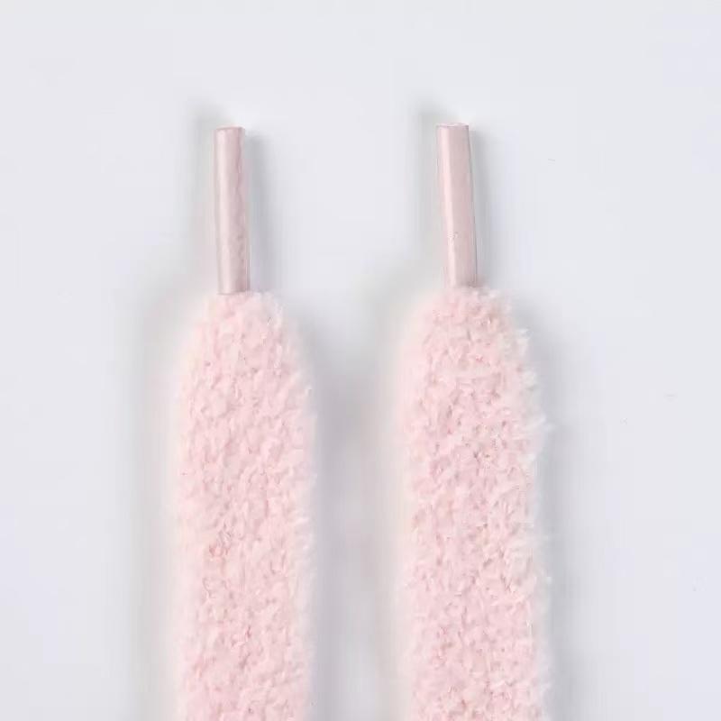 Lacci Soffici Larghi 1,3 cm per Scarpe Alte in Tela - Lacci in Morbida Pelliccia Sintetica, Stringhe Decorative Morbide di Ricambio