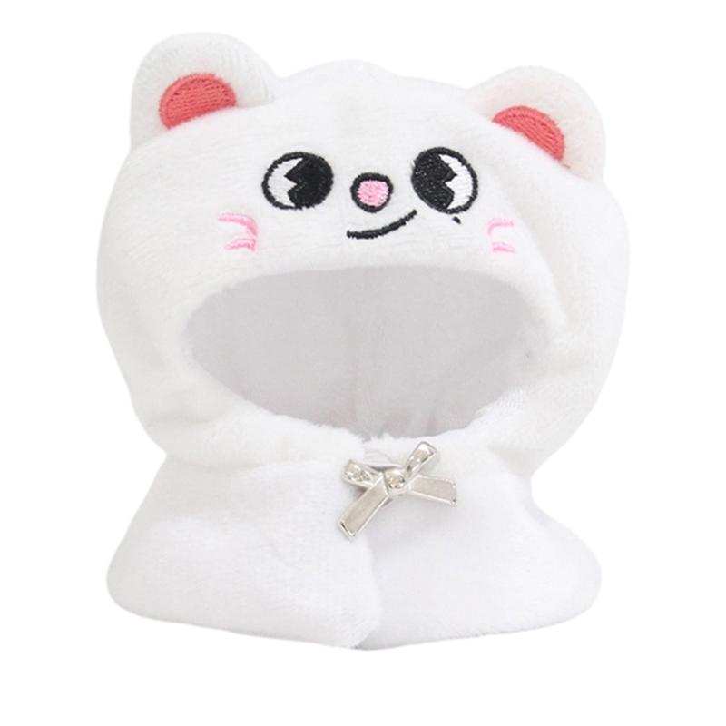 Soft Plush Dog Hooded Cloak For Kids Role Play Costume Accessory Thick PP Cotton Fill Doll Keychain Head Cover