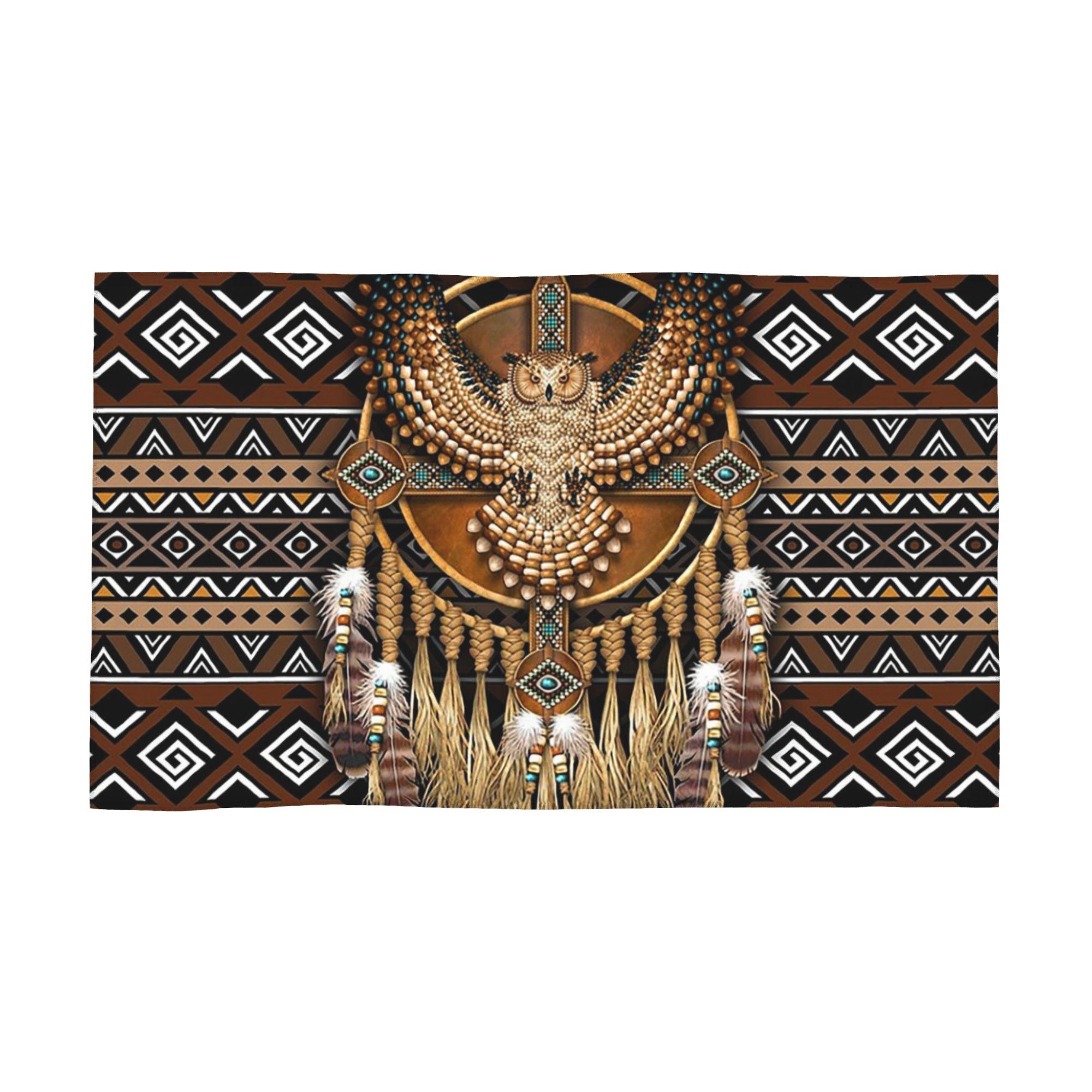 

Native American Owl Tribal Soft Face Towel Quick Dry Pool Bath Cotton Towels Absorbent Quick W30*H60(CM)