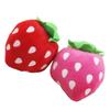 Dog Plush Squeaky Toy Cute Strawberry Fruit Shape Pet Plush Chew Toy for Teeth Grinding Relieve Boredom Pink