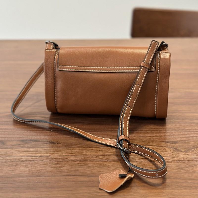 Johnature Echte Leder Damen Tasche Retro Postboten Tasche Vielseitig Weiches Rindsleder Einfarbige Umhängetasche