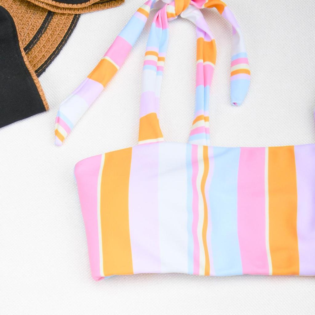 Bikiny s vysokým pasem Sexy Bikini Set Pruhované Dámské Plavky Dámské Bandeau Plavky Plavky Plavky SexyBiquini