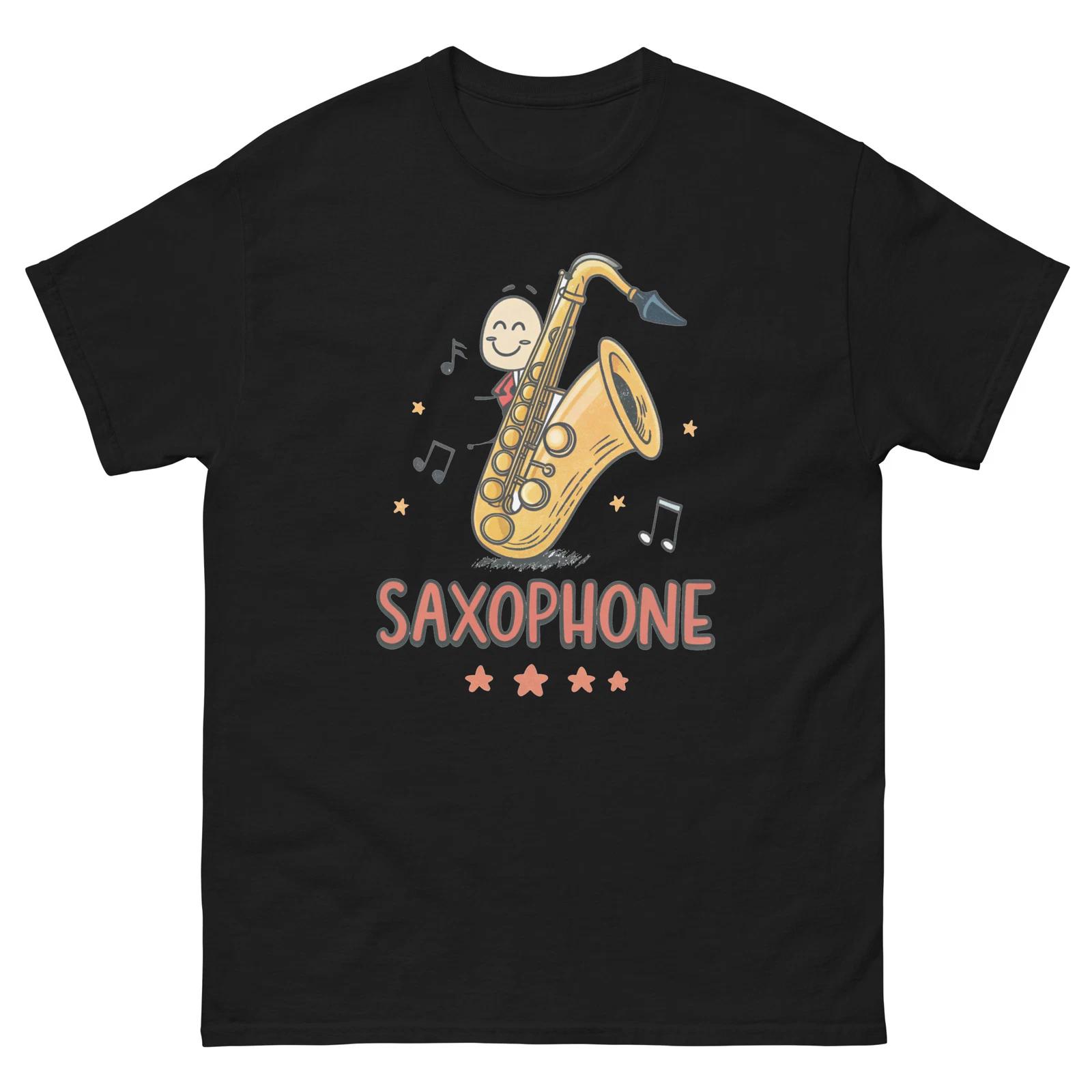 Saxophone Musical Instrument Illustration T-Shirt M