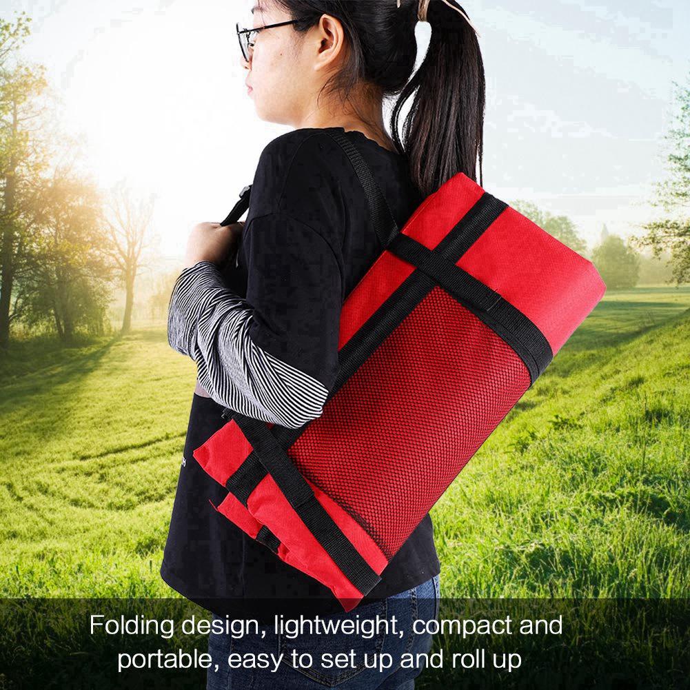 Portable Moistureproof Picnic Mat Outdoor Camping Beach Stadium Folding Seat Cushion Black