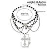 Ingemark Elegant Multilayer Crystal Tassel Choker Necklace for Women Goth Cross Jesus Love Heart Pendant Halloween Jewelry Gift