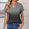 Dames tops: T-shirt met korte mouwen, zomerse V-hals shirts, werkblouses, zakelijke tunieken