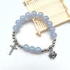 Glass Beaded Bracelets Cross Stretch Bracelets Wristband for Woman Daily Wear