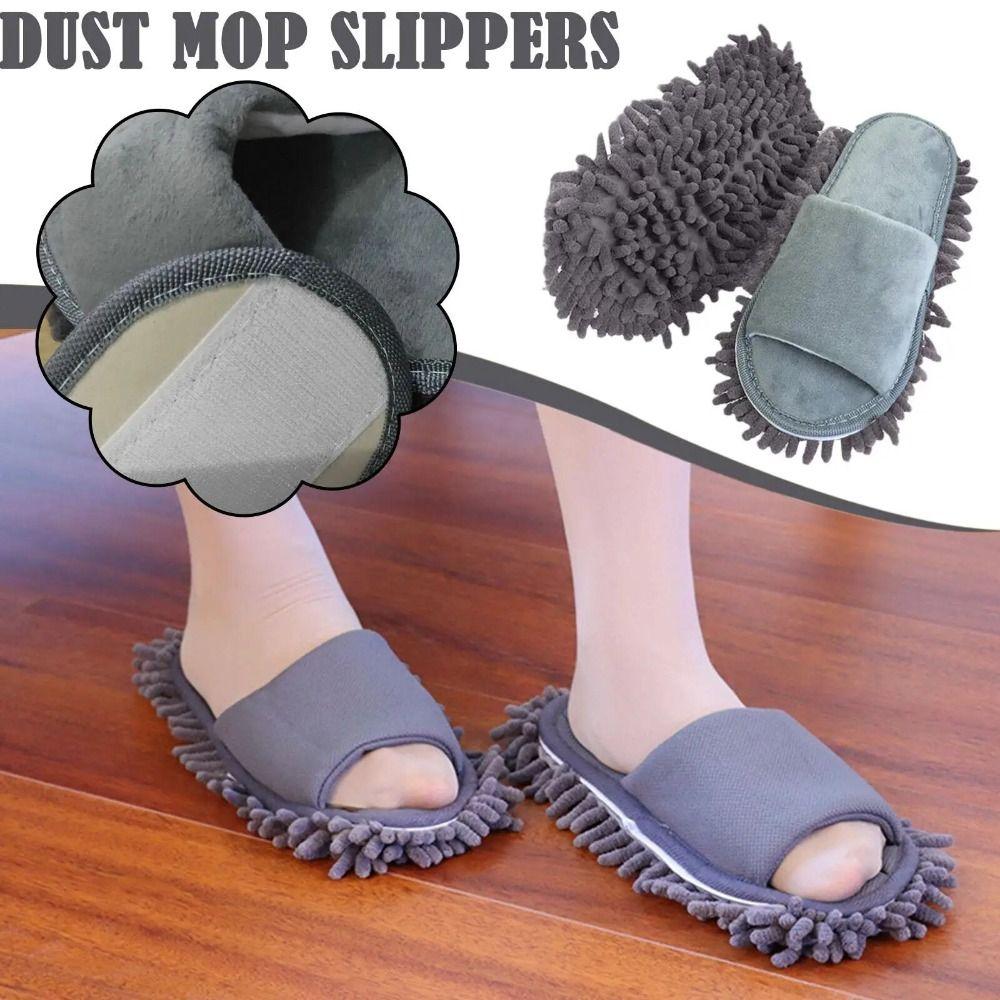 Washable Mopping Shoes Microfiber Cleaning Slippers Home Shoes Wiping Slippers  Dust Dirt